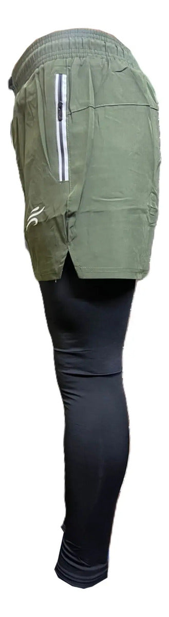 Pantaloneta Con Licra Larga Running Hombre Deportiva
