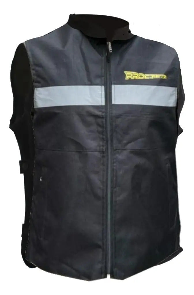 Chaleco Para Moto Reflectivo En Lona Con Bolsillos