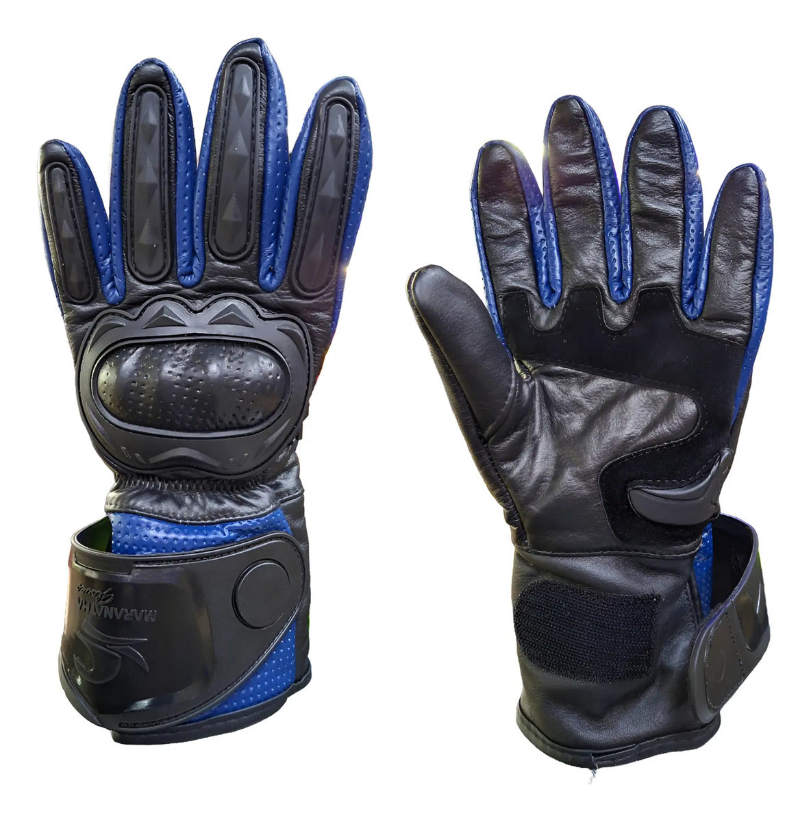 Guantes 100% Cuero Para Moto Caña Larga Con Protecciones