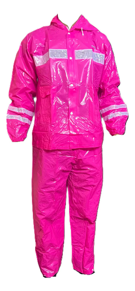 Impermeable Para Motociclista Con Capota Y Bolsillos