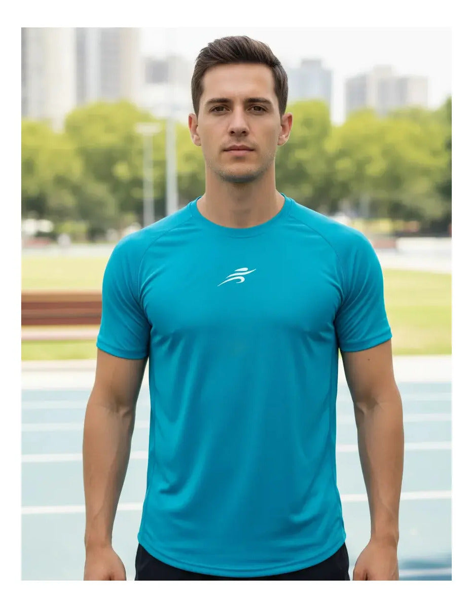 Camiseta Deportiva Slim Fit Manga Corta Gym Lycra Fria Uv