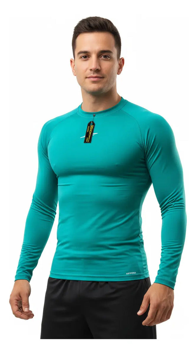 Buzo Deportivo Camiseta Larga Slim Fit Gym Lycra Fria Uv
