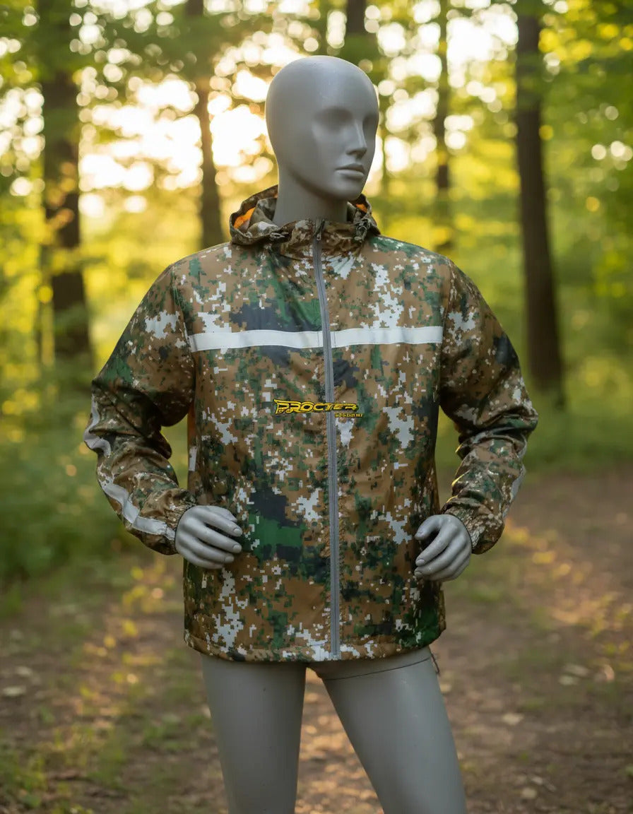 Chaqueta Camuflada Rompevientos Moto Bicicleta Reflectiva