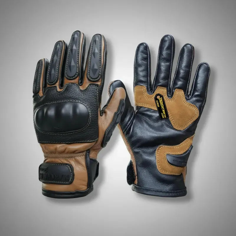 Guantes 100% Cuero Para Moto Con Protecciones Y Térmicos