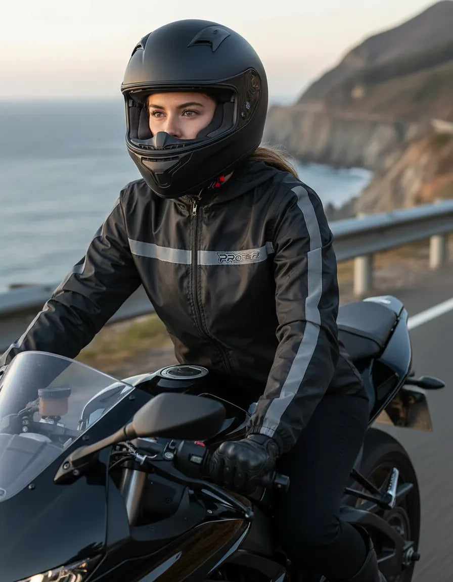 Chaqueta Rompevientos Reflectiva Moto Bicicleta Liviana