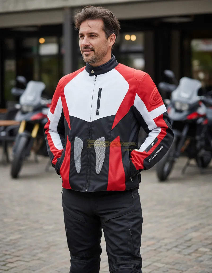 Chaqueta Protecciones Y Reflectiva Lona Cuerotex Moto Envío