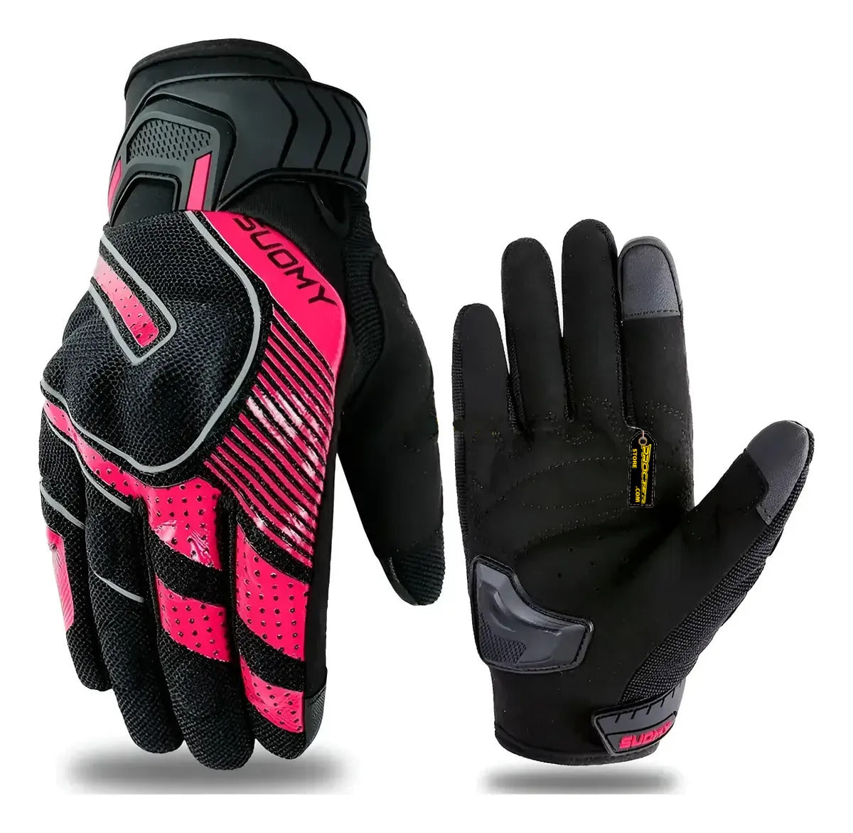 Guantes Para  Moto Tactiles Con Protección Reflectivo Suomy