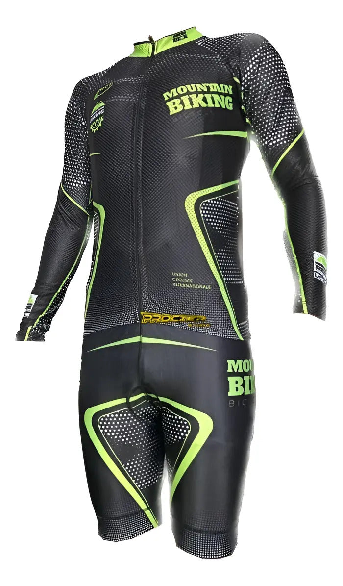 Uniforme De Ciclismo Conjunto Tirantes Badana Manga Larga