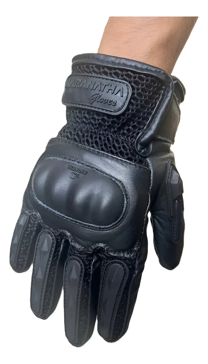 Guantes En Cuero Y Malla De Verano Para Motociclistas