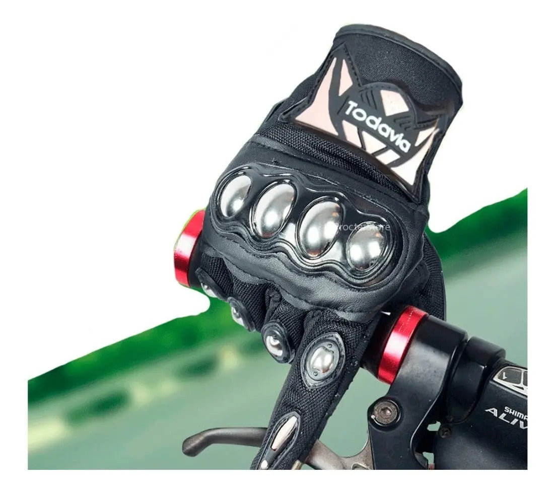 Guantes Con Proteccion  Metalizada Y Tactiles Moto Bici