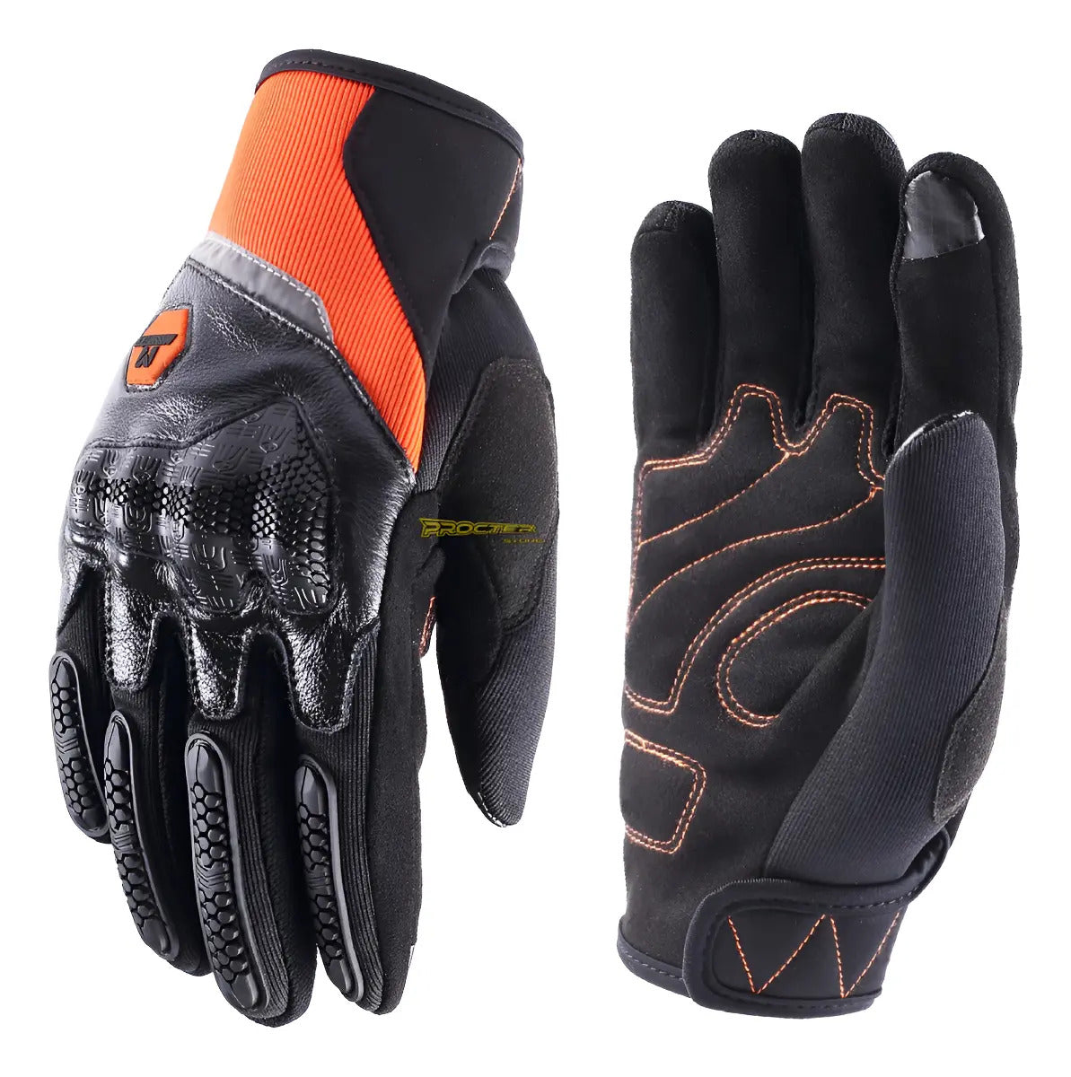 Guantes Para Moto Protección Cuero Y Microfibra Masontex