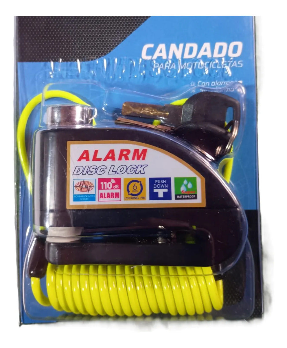 Candado Freno De Disco Con Alarma Para Moto Con Recordatorio