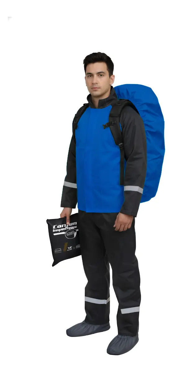 Combo Traje Impermeable Hombre + Protector De Maleta