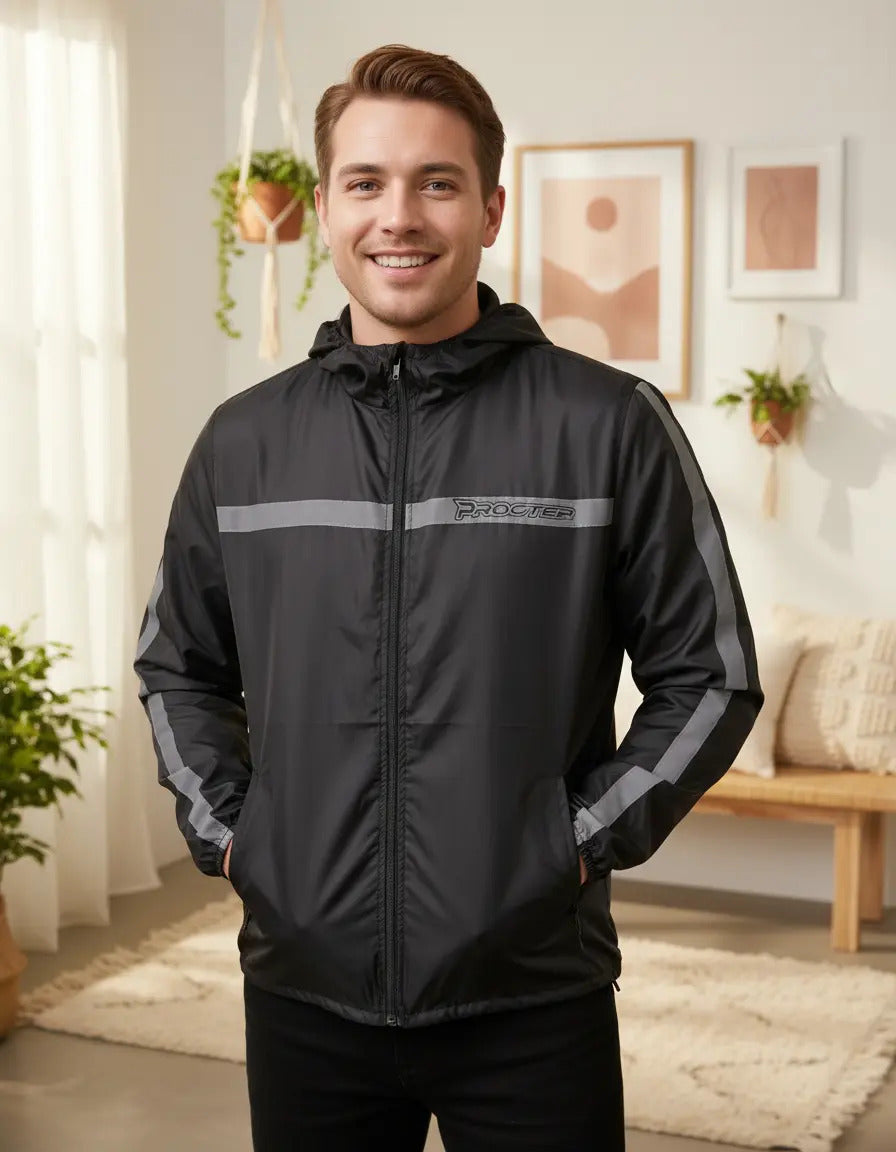 Chaqueta Rompevientos Reflectiva Moto Bicicleta Liviana