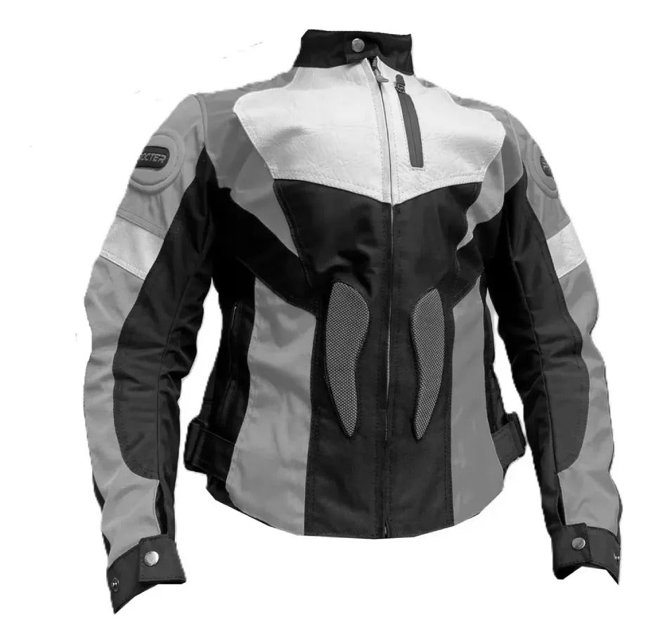 Chaqueta Con Protecciones Y Reflectiva Lona Mujer Moto Dama