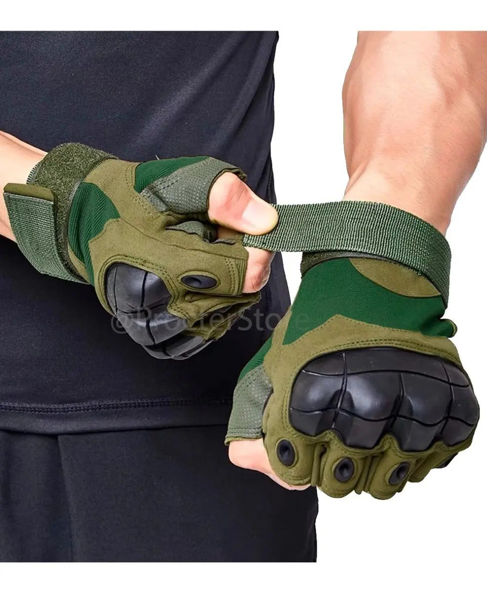 Guantes Tácticos Medio Dedo Militar Protección Moto Deportes