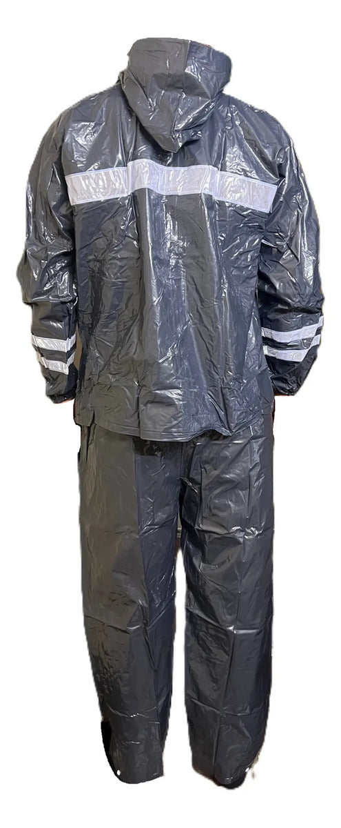 Impermeable Para Motociclista Con Capota Y Bolsillos