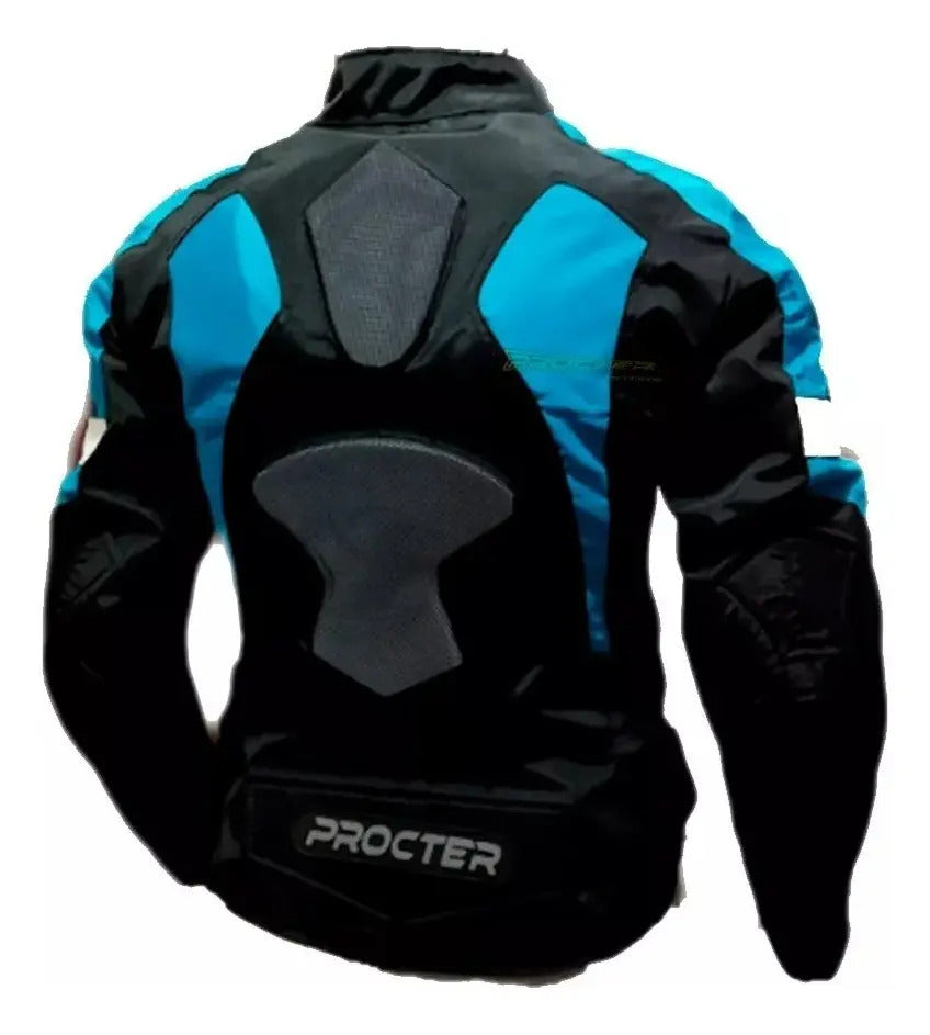Chaqueta Con Protecciones Y Reflectiva Lona Mujer Moto Dama