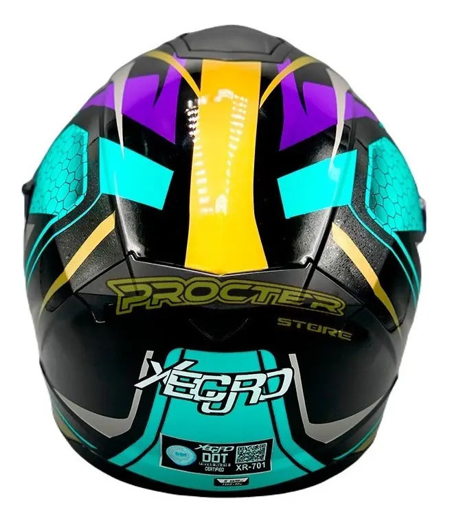 Casco Integral Moto Xecuro Doble Visor Certificado Gafas