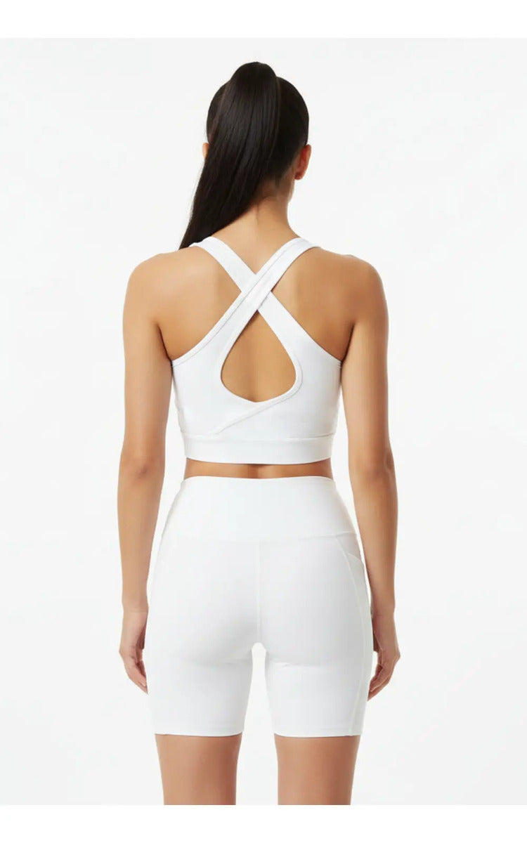 Conjunto Deportivo De Yoga Con Bolsillo En Short Nylon