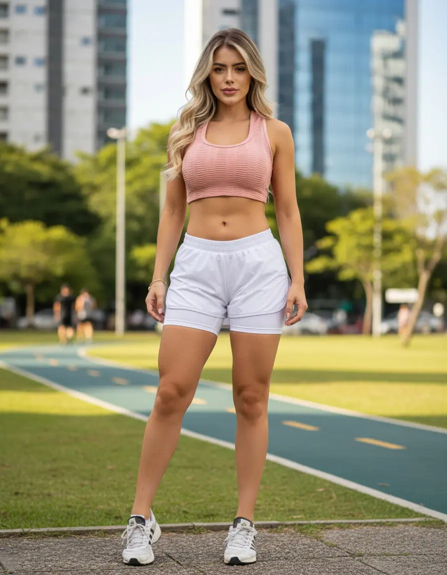 Pantaloneta Dama Short Deportiva Con Licra Running