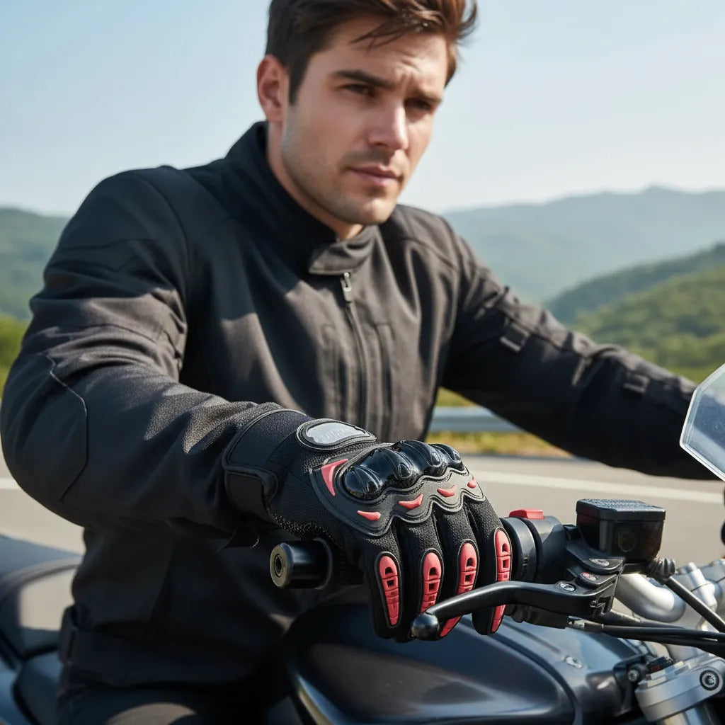Guantes Protección Nudillos Y Palma Moto Bicicleta Promo