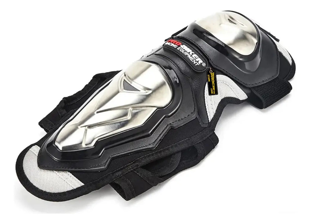Rodilleras Canilleras Metalizada Con Coderas Kit Proteccion