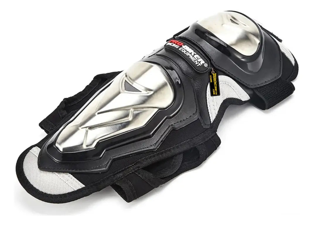 Rodilleras Canilleras Metalizada Con Coderas Kit Proteccion