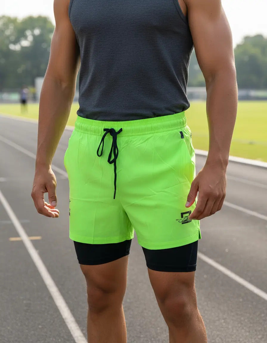 Pantaloneta Running Hombre Con Licra Interna Fit