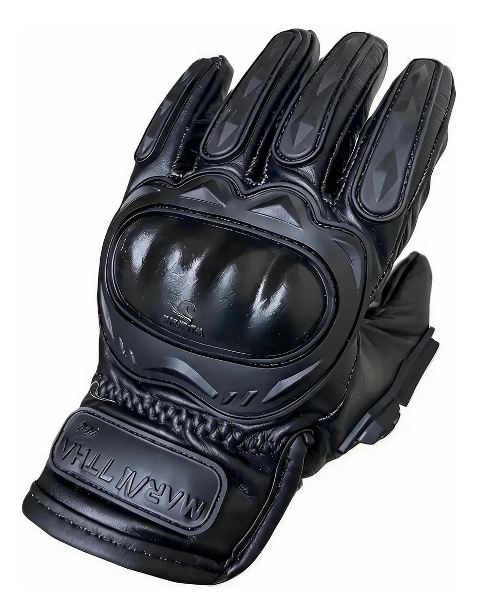 Guantes 100% Cuero Para Moto Con Protecciones Y Térmicos