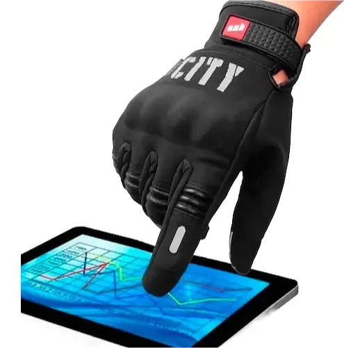 Guantes City Táctiles Termicos Con Reflectivo Moto Bici