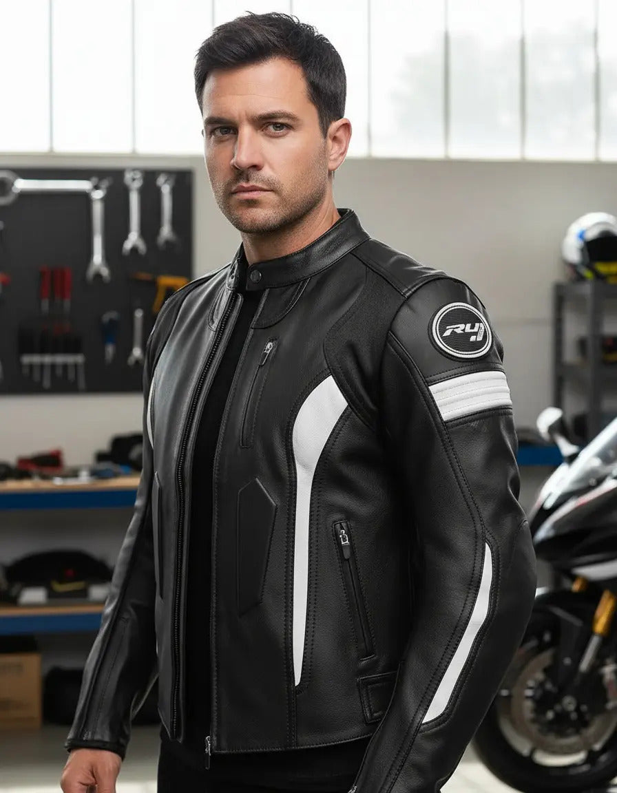 Chaqueta De Protecciones Removibles Cuero Tex Moto