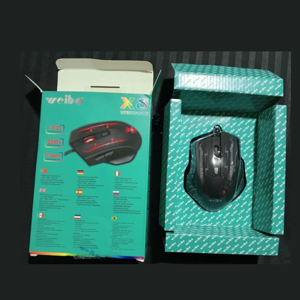 Mouse Gamer Pro 7d Óptico Usb 3200