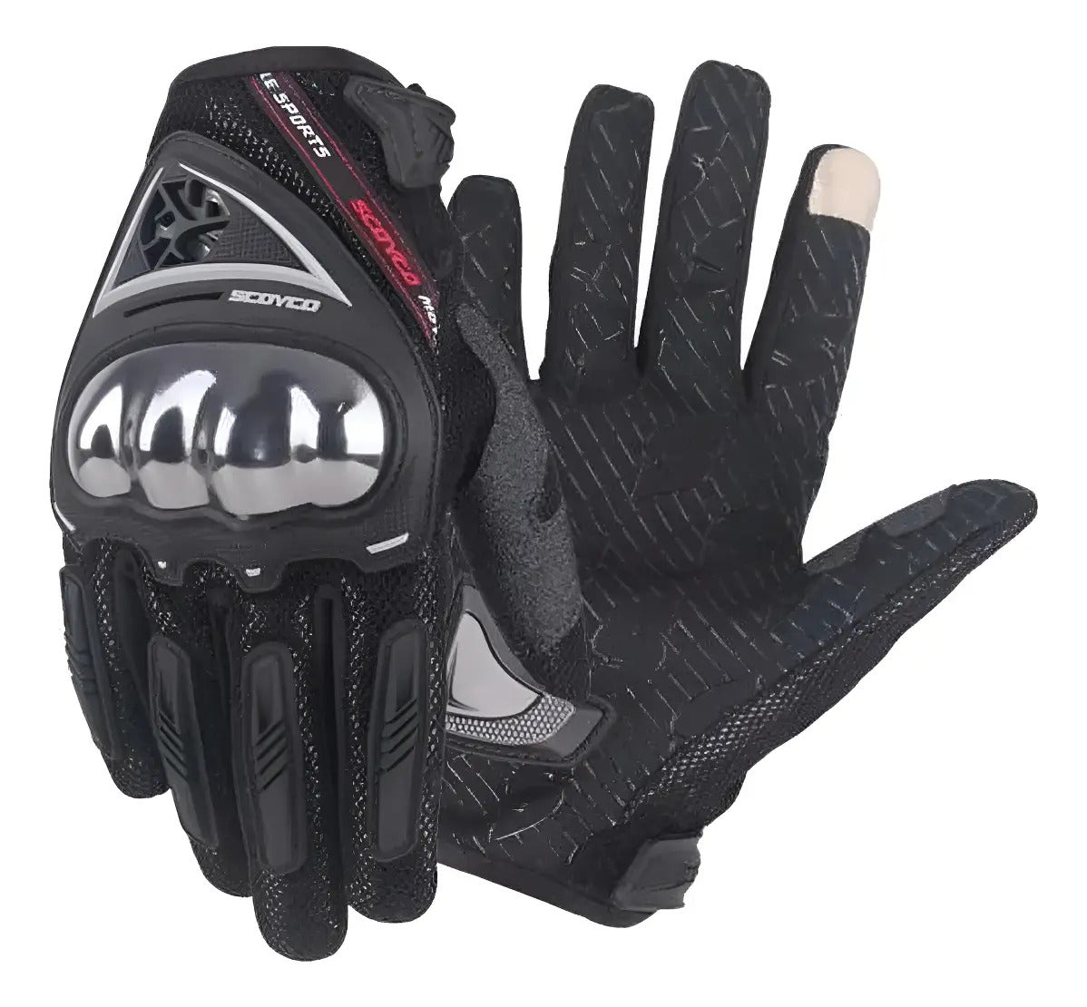 Guantes Para Moto Proteccion Metalizada Scoyco Mc44 Tactiles