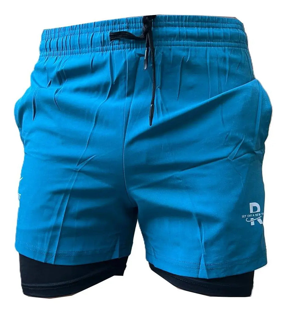 Pantaloneta Running Hombre Con Licra Interna Fit