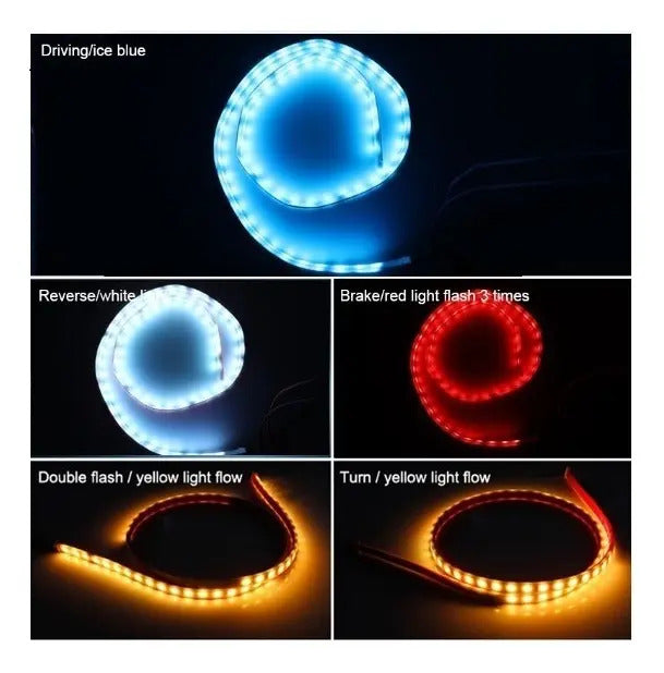 Cinta Luz Led Baúl Stop Reversa Direccionales 4 Colores Pro