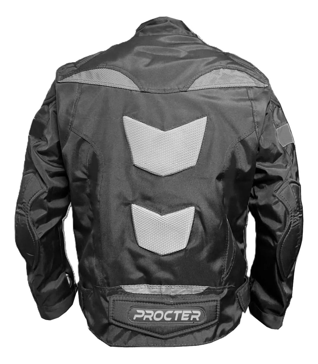 Chaqueta Protecciones Y Reflectiva Lona Cuerotex Moto Envío