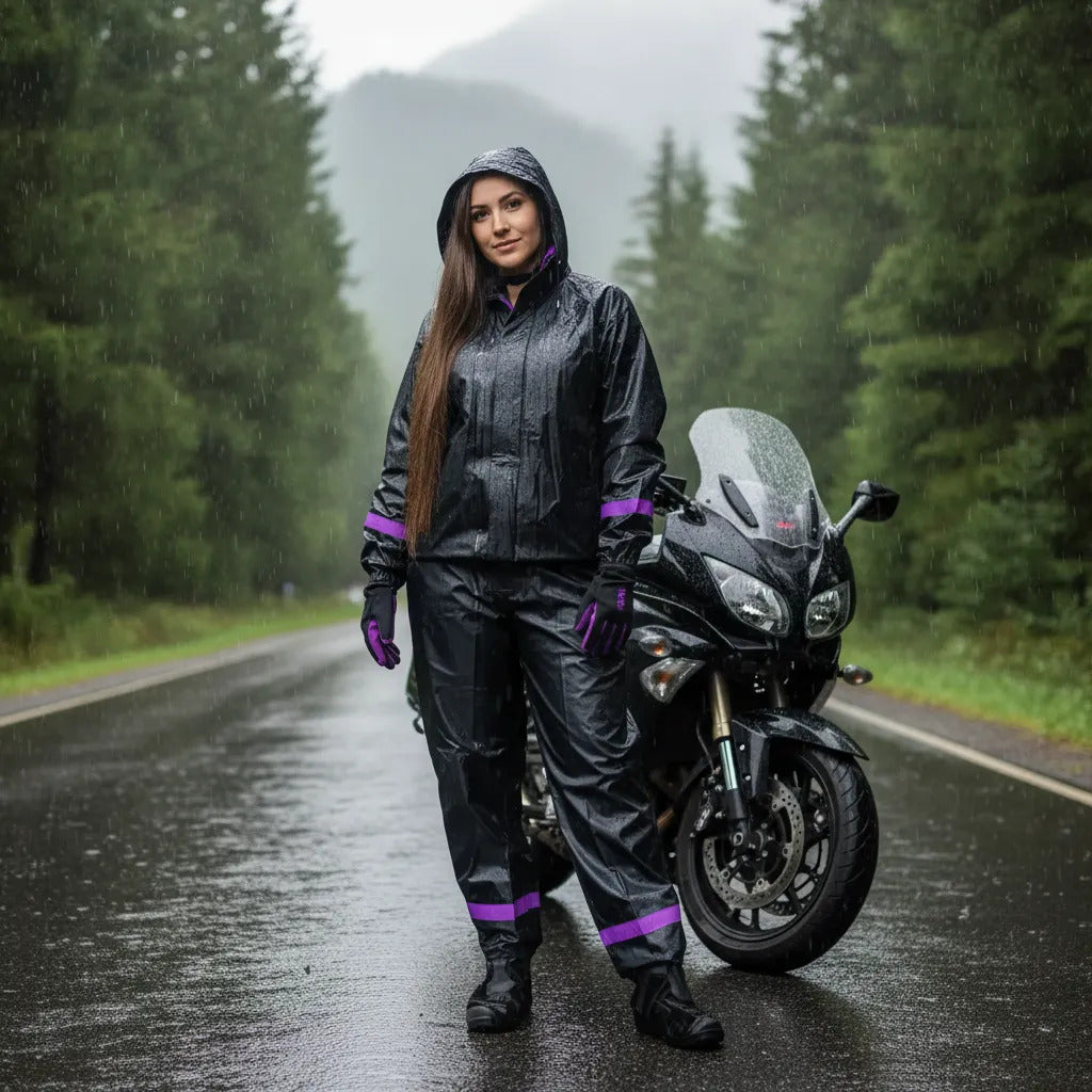 Impermeable Siliconado Para Motociclista 4 Piezas