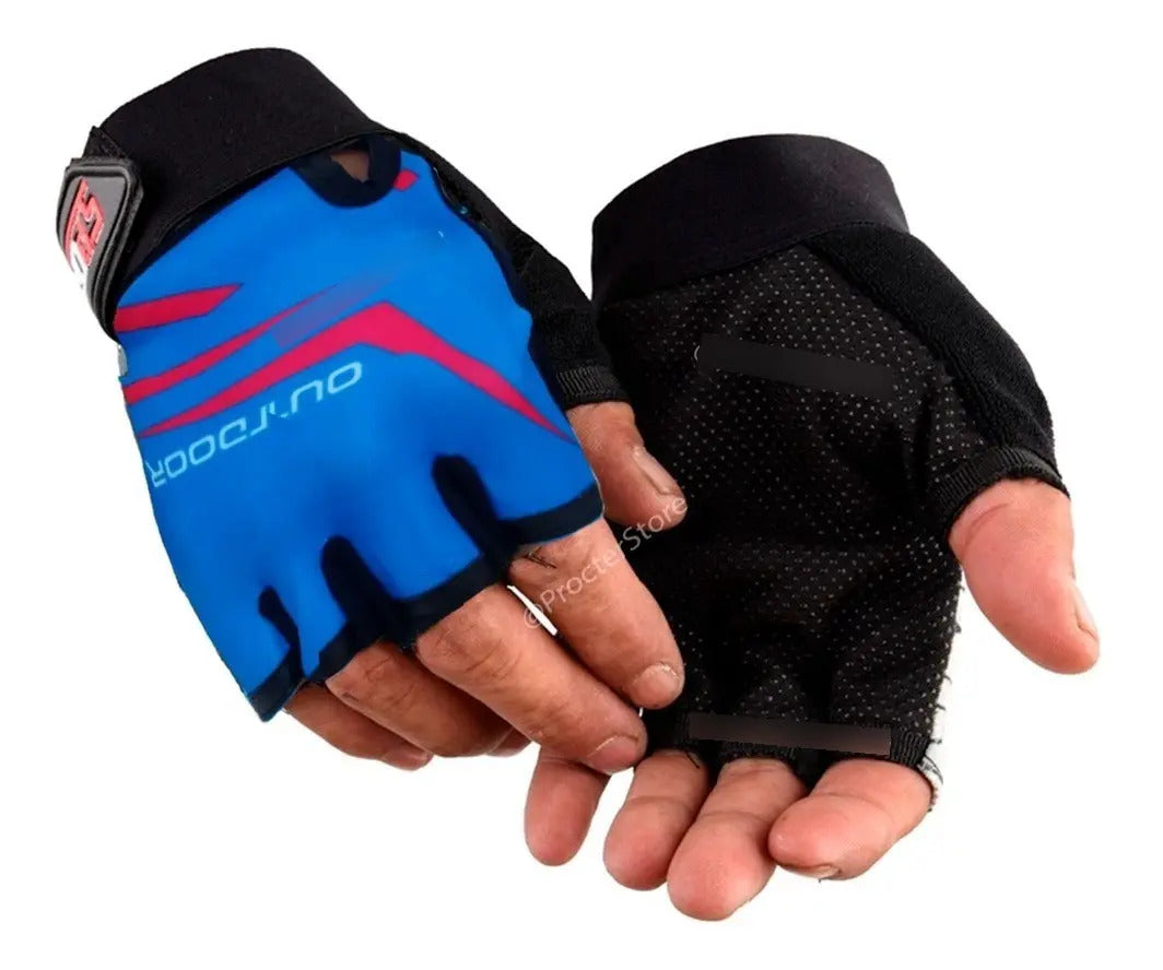 Guantes Cortos Medio Dedo Palma Antideslizante Ciclismo