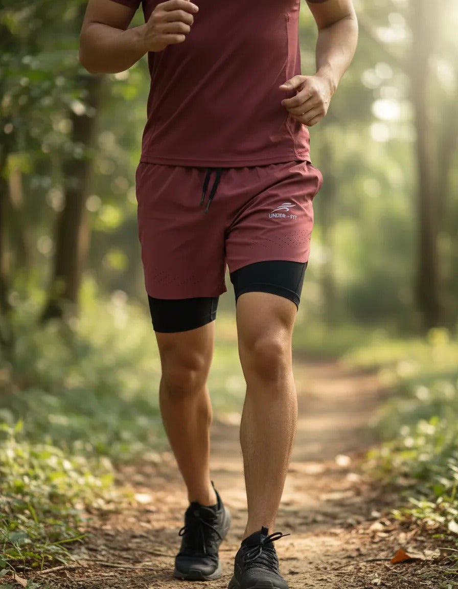 Pantaloneta Running Hombre Con Licra Interna Fit