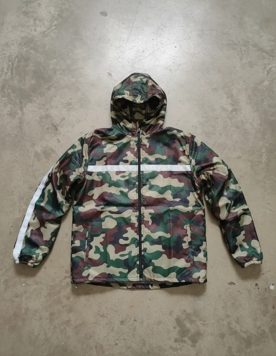 Chaqueta Camuflada Rompevientos Moto Bicicleta Reflectiva