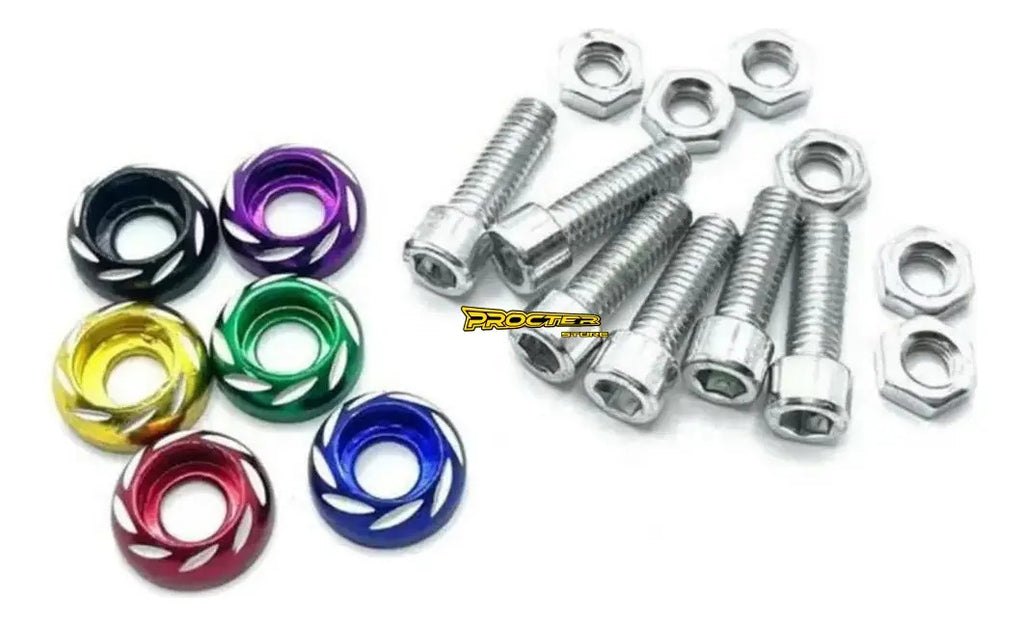 Tornillo Lujo X4 Carro Moto Portaplaca - Porta Placa Tuning