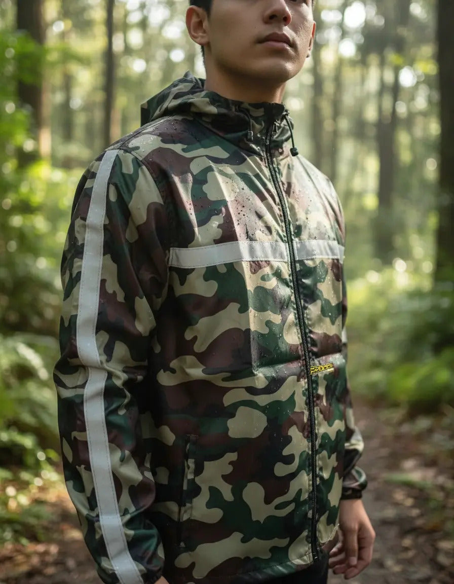 Chaqueta Camuflada Rompevientos Moto Bicicleta Reflectiva