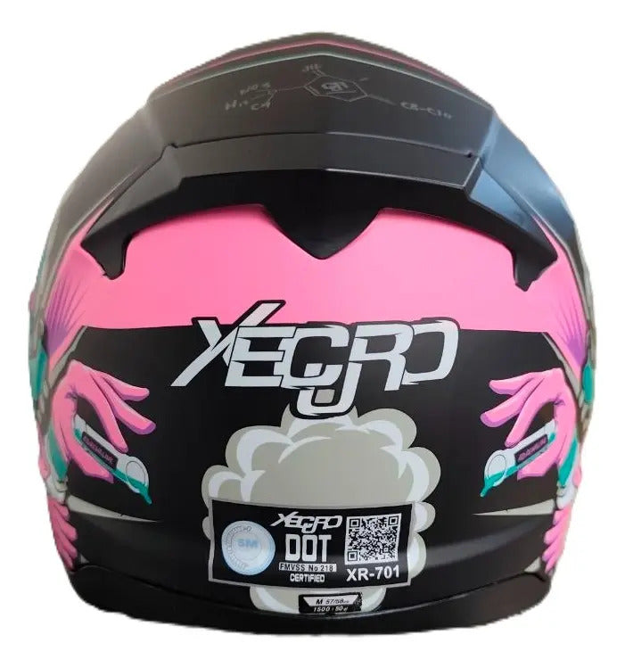 Casco Integral Moto Xecuro 701 Con Gafas Visor De Color