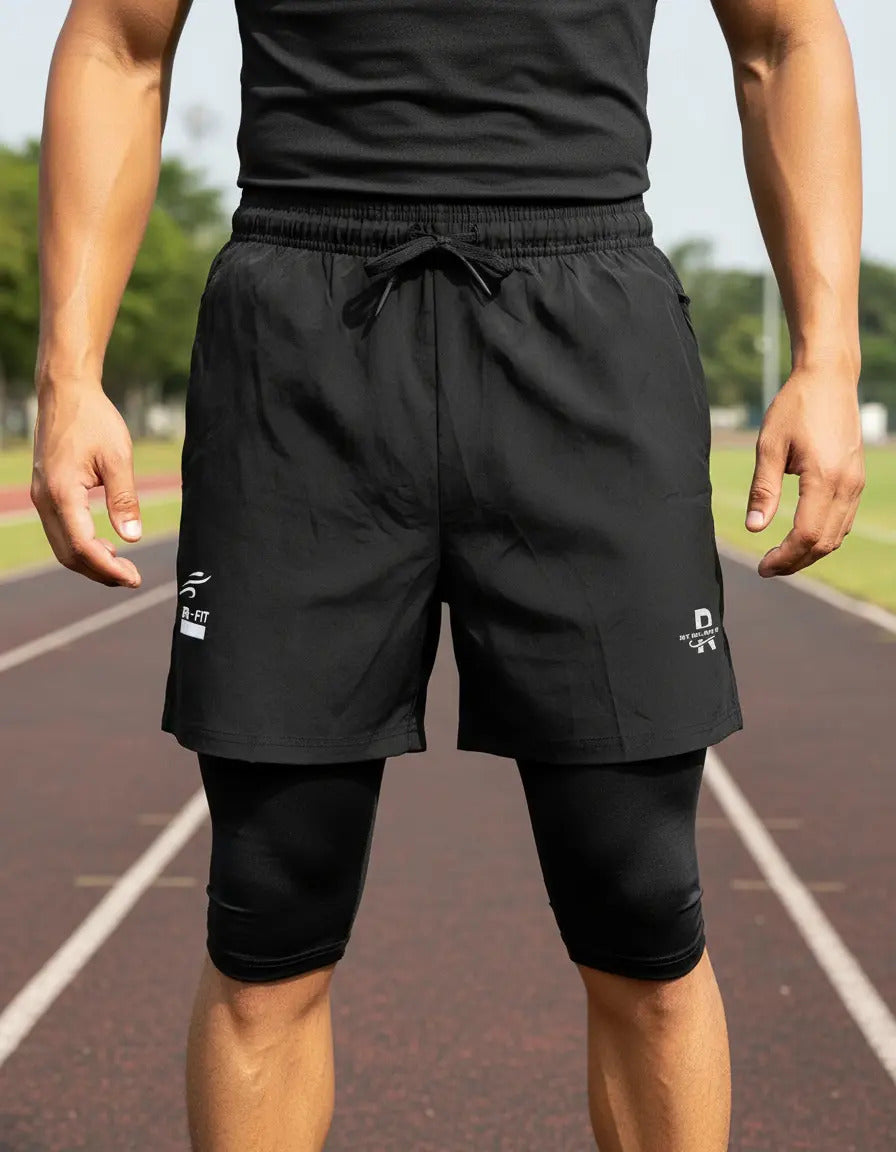 Pantaloneta Running Hombre Con Licra Interna Fit