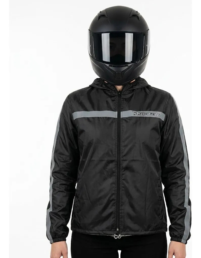 Chaqueta Rompevientos Reflectiva Moto Bicicleta Liviana