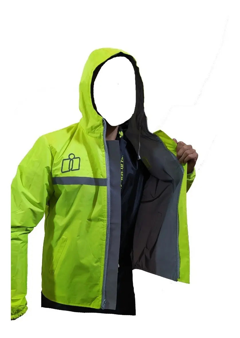 Chaqueta Moto 100% Reflectiva Y Doble Faz Cortavientos