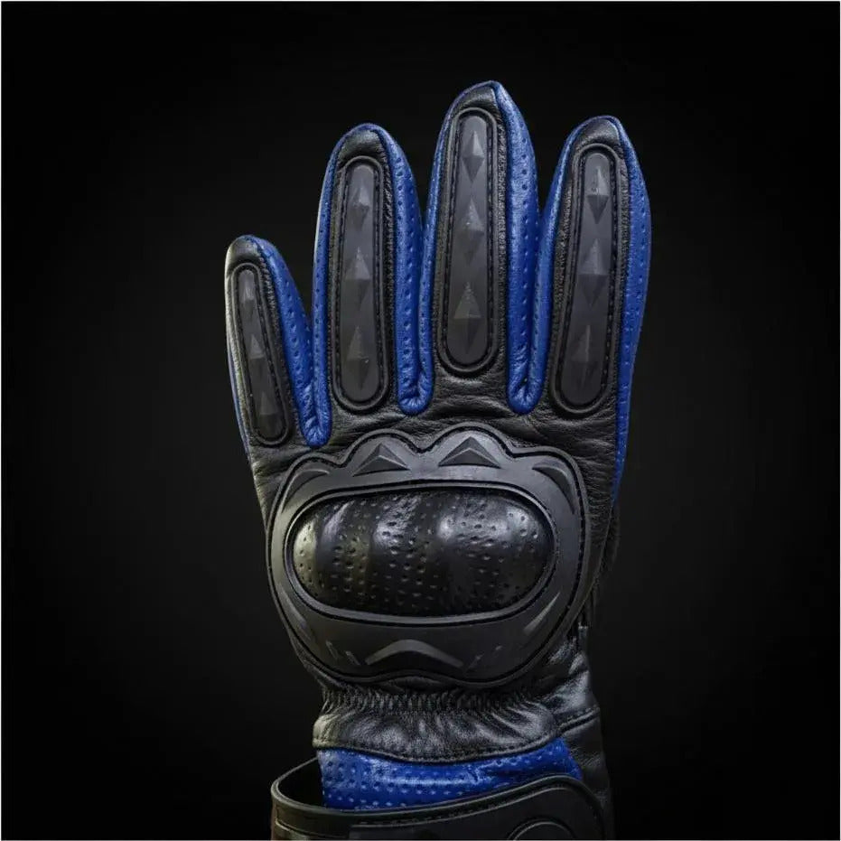 Guantes 100% Cuero Para Moto Caña Larga Con Protecciones