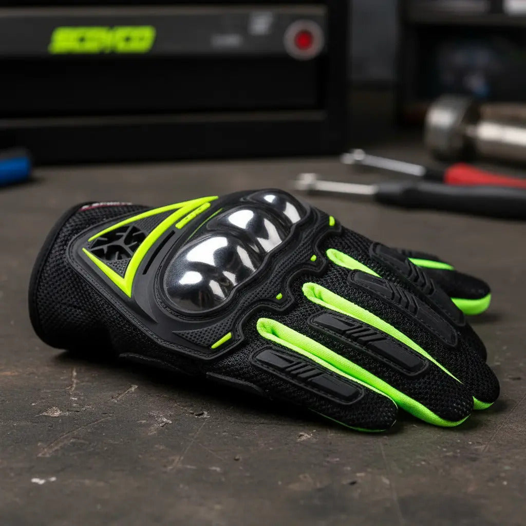 Guantes Para Moto Proteccion Metalizada Scoyco Mc44 Tactiles