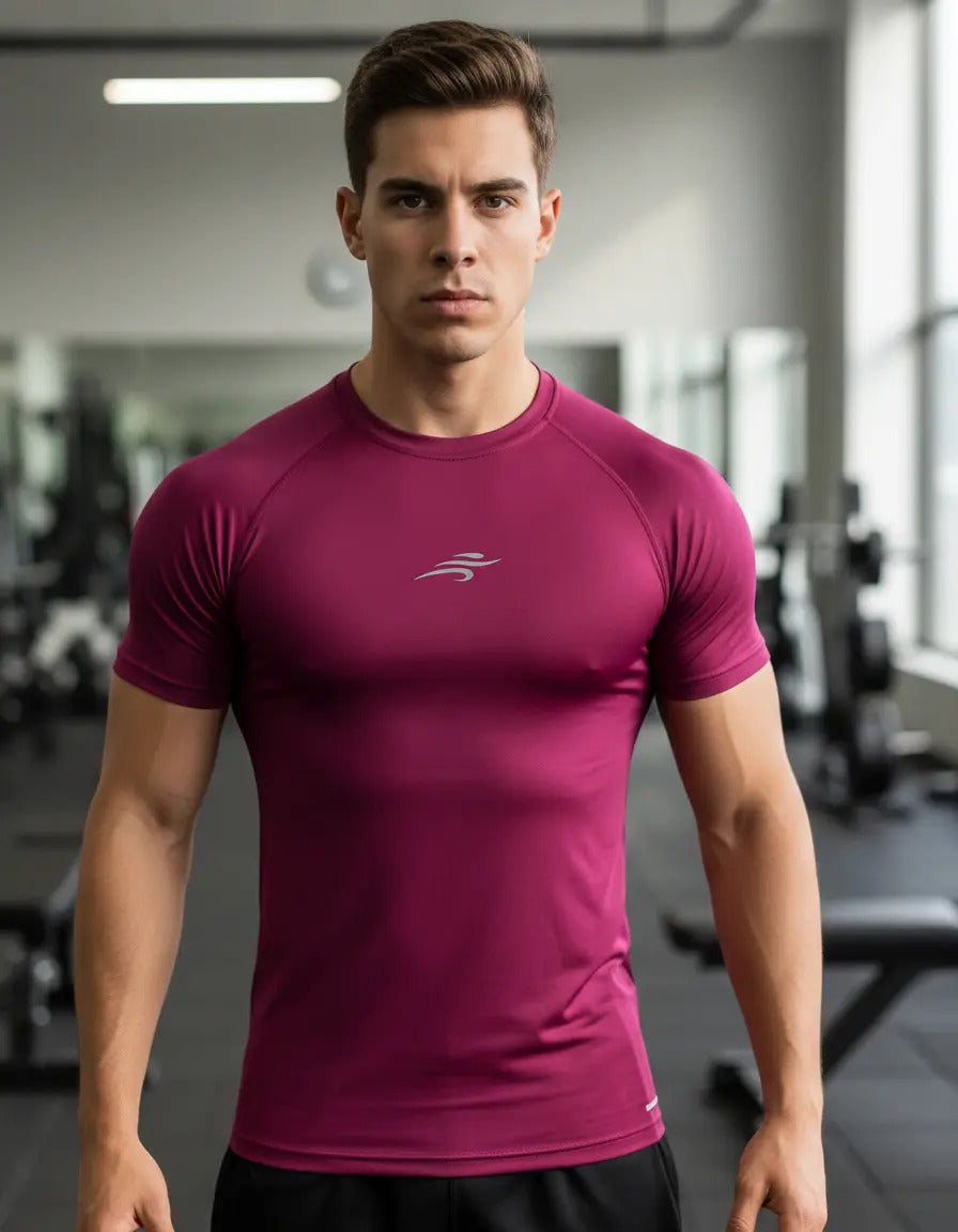 Camiseta Deportiva Slim Fit Manga Corta Gym Lycra Fria Uv